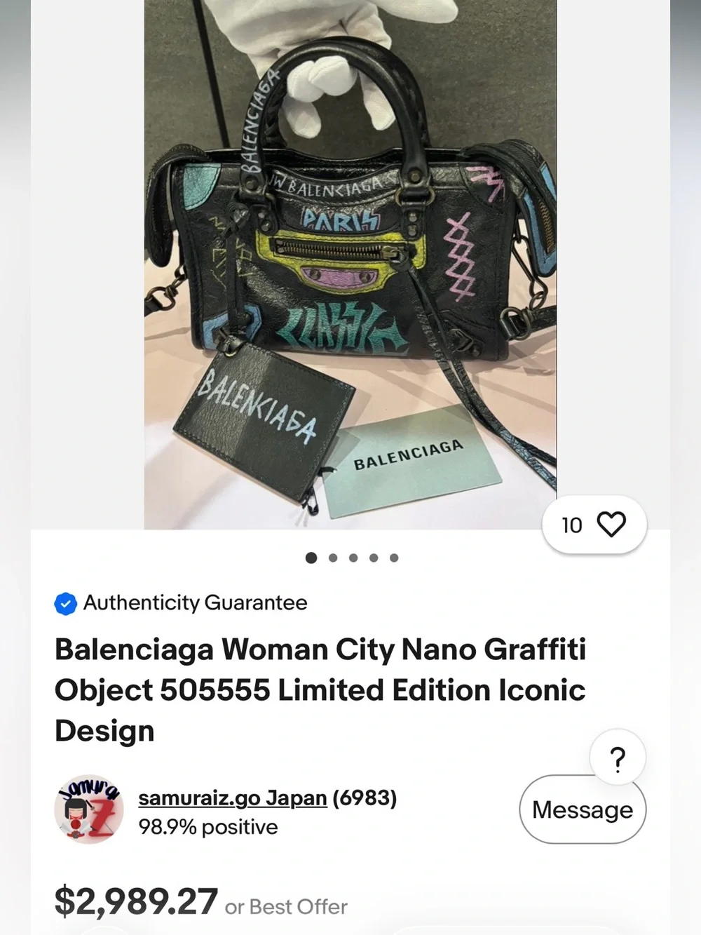 Black Graffiti-Print Women’s Satchel Handbag